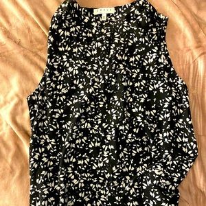 Black & White Patterned Sleeveless Top